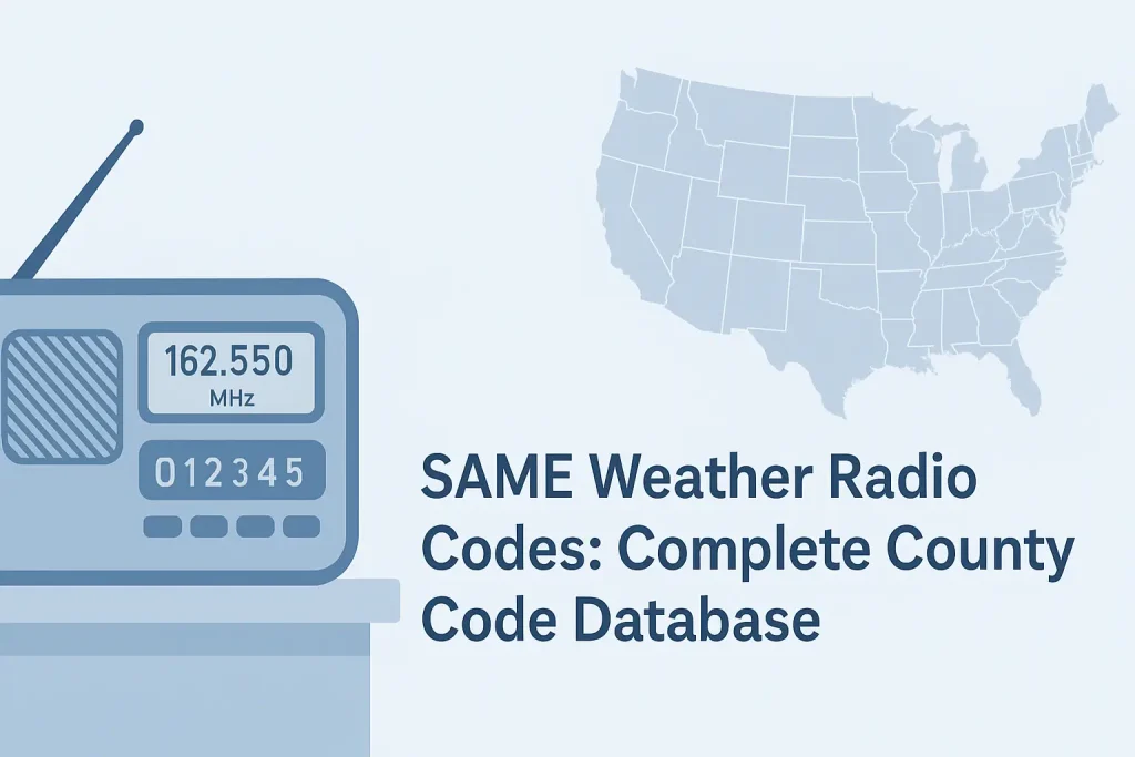 SAME Weather Radio Codes: Complete County Code Database