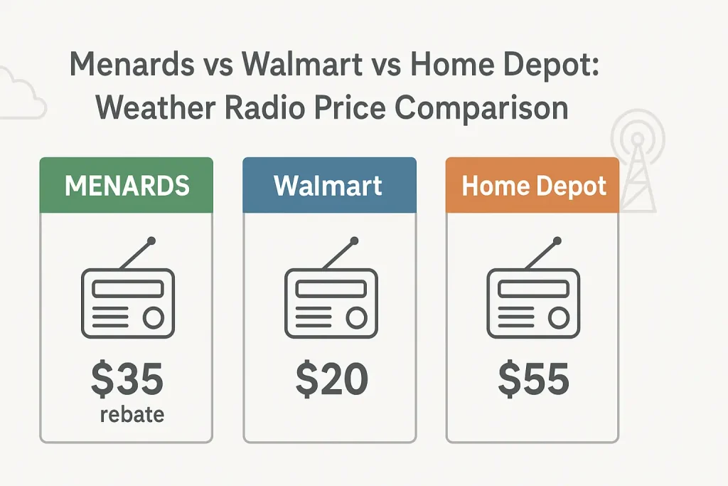 Menards vs Walmart vs Home Depot: Weather Radio Price Comparison