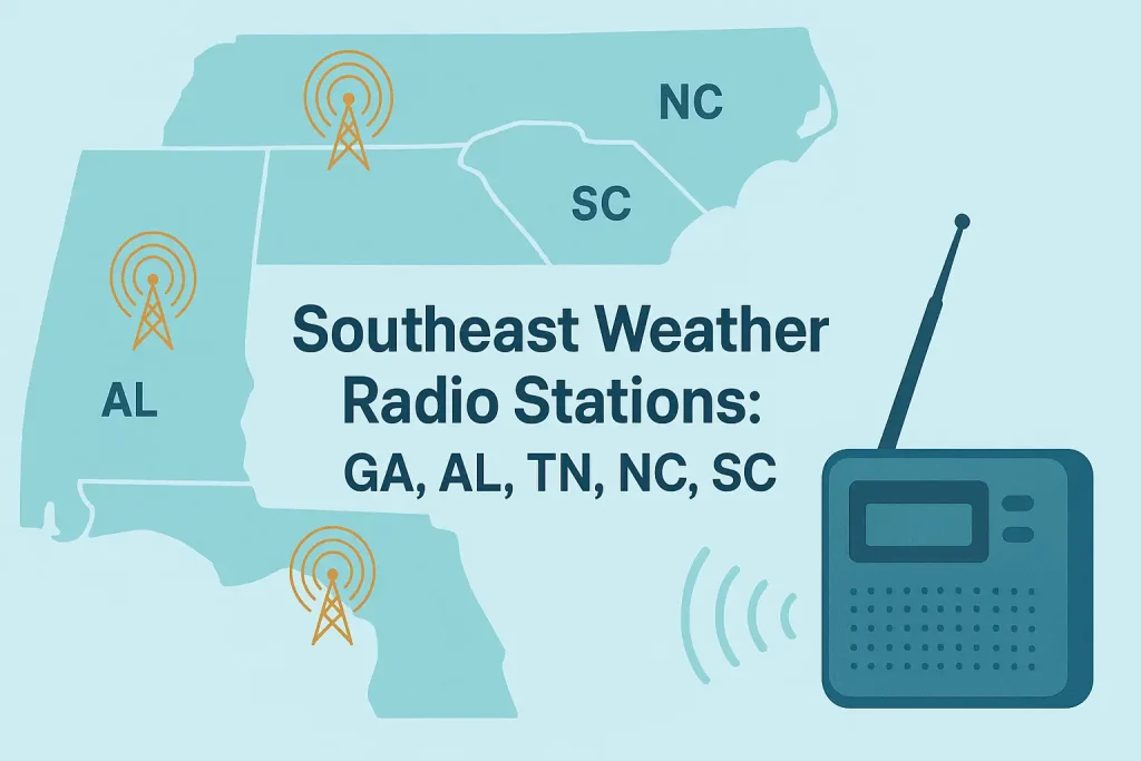 Southeast Weather Radio Stations: GA, AL, TN, NC, SC